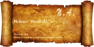 Nuber András névjegykártya